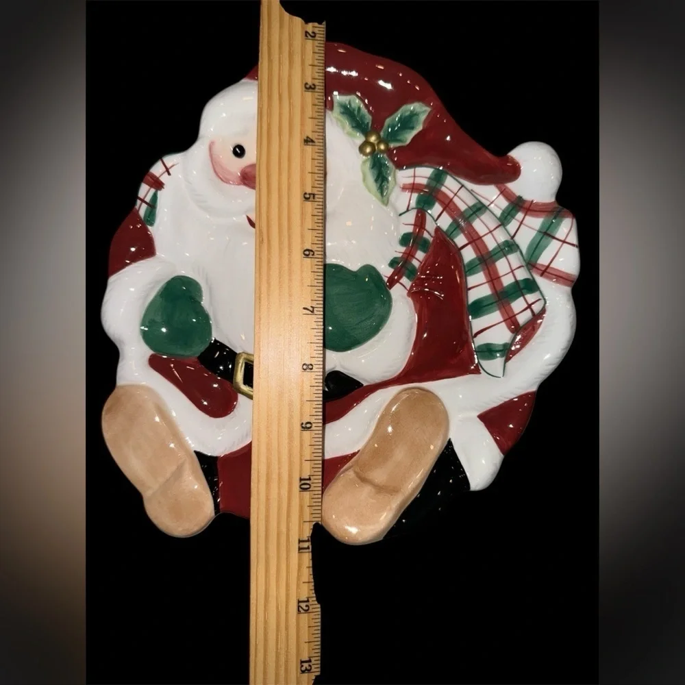 Fitz and Floyd Christmas Santa Claus Ceramic Plate Holiday Decor NWT - Picture 5 of 5